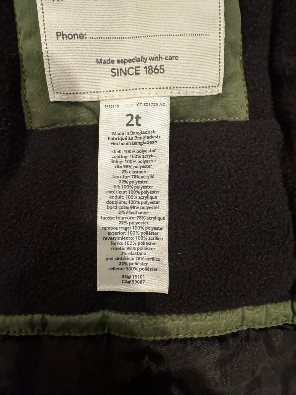 Carter's Green Hooded Parka with Faux Fur Trim